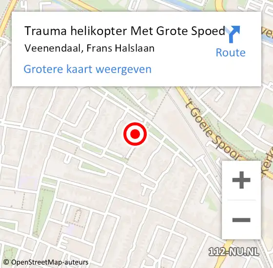 Locatie op kaart van de 112 melding: Trauma helikopter Met Grote Spoed Naar Veenendaal, Frans Halslaan op 27 augustus 2022 16:11