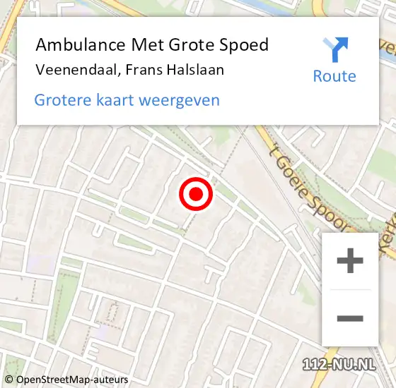 Locatie op kaart van de 112 melding: Ambulance Met Grote Spoed Naar Veenendaal, Frans Halslaan op 27 augustus 2022 16:12