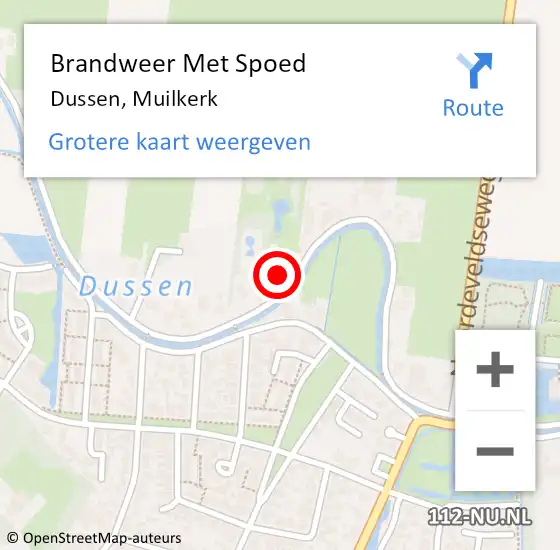 Locatie op kaart van de 112 melding: Brandweer Met Spoed Naar Dussen, Muilkerk op 27 augustus 2022 17:03