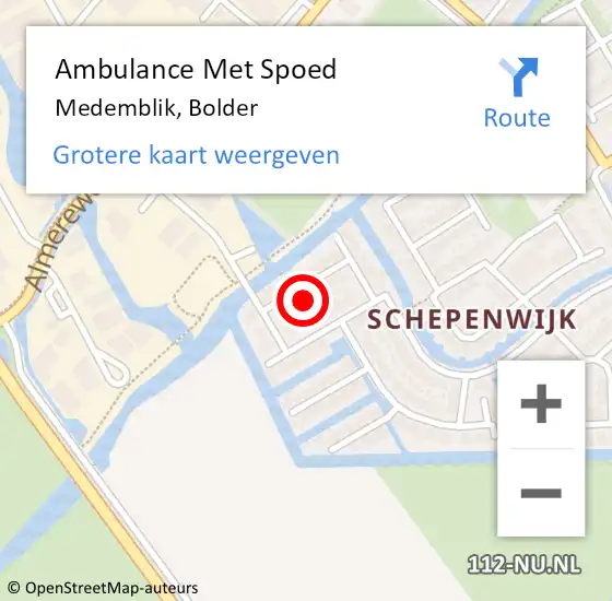 Locatie op kaart van de 112 melding: Ambulance Met Spoed Naar Medemblik, Bolder op 27 augustus 2022 17:31