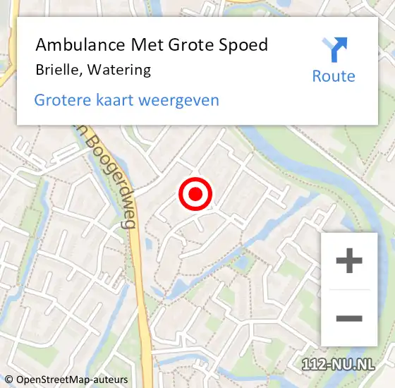 Locatie op kaart van de 112 melding: Ambulance Met Grote Spoed Naar Brielle, Watering op 27 augustus 2022 17:49