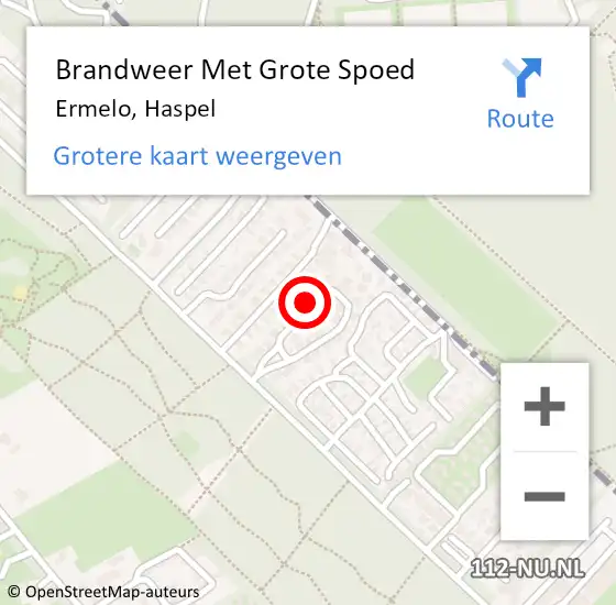 Locatie op kaart van de 112 melding: Brandweer Met Grote Spoed Naar Ermelo, Haspel op 27 augustus 2022 18:08