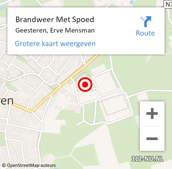 Locatie op kaart van de 112 melding: Brandweer Met Spoed Naar Geesteren, Erve Mensman op 27 augustus 2022 18:43