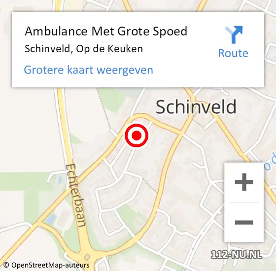 Locatie op kaart van de 112 melding: Ambulance Met Grote Spoed Naar Schinveld, Op de Keuken op 27 juli 2014 21:41