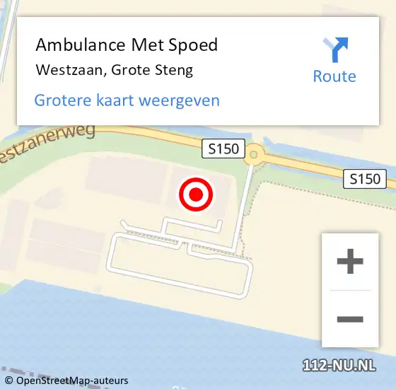 Locatie op kaart van de 112 melding: Ambulance Met Spoed Naar Westzaan, Grote Steng op 27 augustus 2022 20:17
