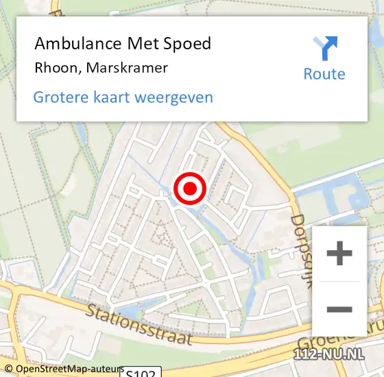 Locatie op kaart van de 112 melding: Ambulance Met Spoed Naar Rhoon, Marskramer op 27 augustus 2022 20:21