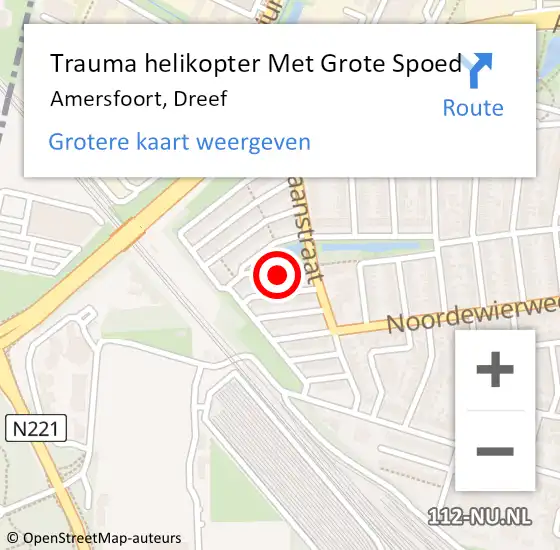 Locatie op kaart van de 112 melding: Trauma helikopter Met Grote Spoed Naar Amersfoort, Dreef op 27 augustus 2022 21:01