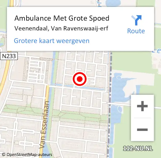 Locatie op kaart van de 112 melding: Ambulance Met Grote Spoed Naar Veenendaal, Van Ravenswaaij-erf op 27 augustus 2022 23:21