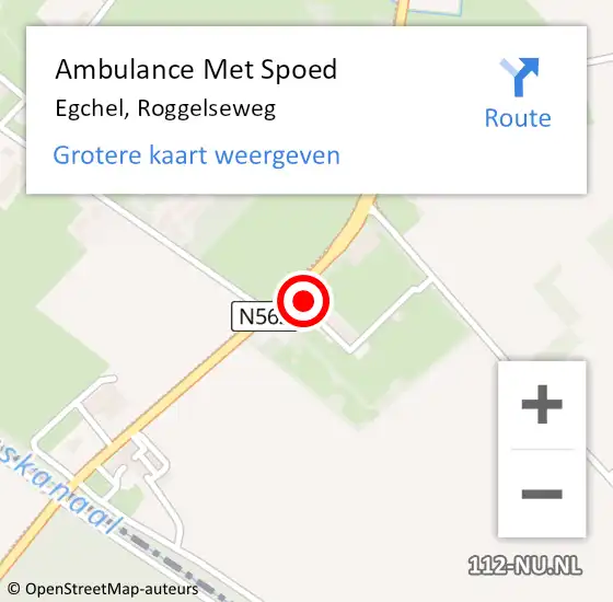 Locatie op kaart van de 112 melding: Ambulance Met Spoed Naar Egchel, Roggelseweg op 27 juli 2014 22:15