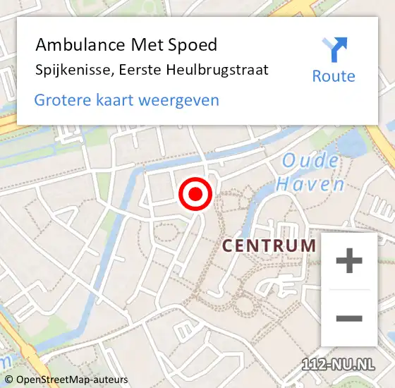 Locatie op kaart van de 112 melding: Ambulance Met Spoed Naar Spijkenisse, Eerste Heulbrugstraat op 27 augustus 2022 23:50