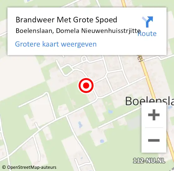 Locatie op kaart van de 112 melding: Brandweer Met Grote Spoed Naar Boelenslaan, Domela Nieuwenhuisstrjitte op 28 augustus 2022 00:00