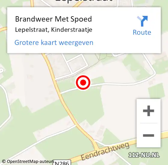 Locatie op kaart van de 112 melding: Brandweer Met Spoed Naar Lepelstraat, Kinderstraatje op 28 augustus 2022 01:17