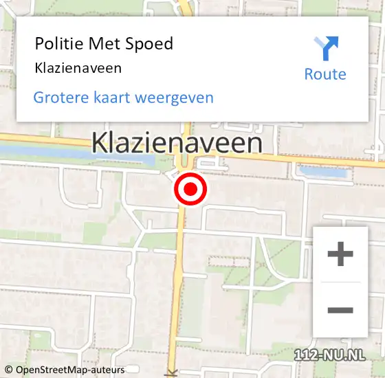 Locatie op kaart van de 112 melding: Politie Met Spoed Naar Klazienaveen op 28 augustus 2022 06:24