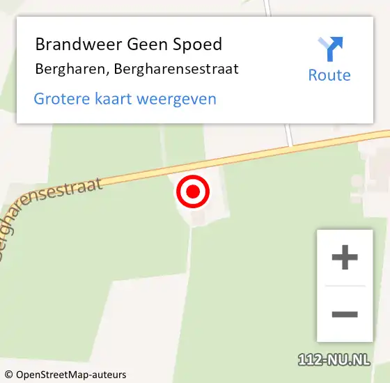 Locatie op kaart van de 112 melding: Brandweer Geen Spoed Naar Bergharen, Bergharensestraat op 28 augustus 2022 08:10