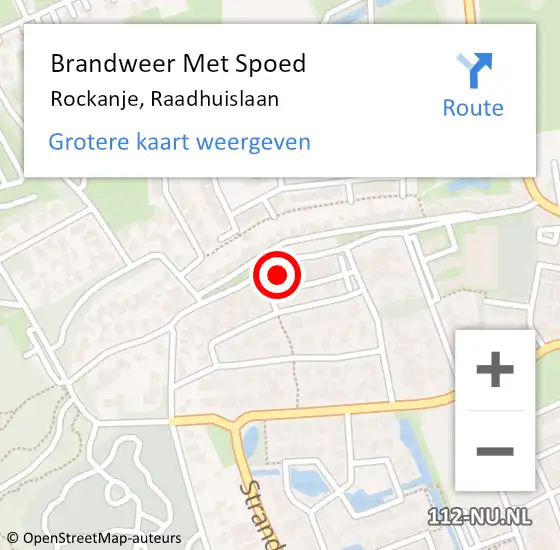 Locatie op kaart van de 112 melding: Brandweer Met Spoed Naar Rockanje, Raadhuislaan op 28 augustus 2022 08:39