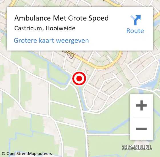 Locatie op kaart van de 112 melding: Ambulance Met Grote Spoed Naar Castricum, Hooiweide op 28 augustus 2022 08:52