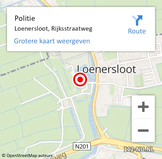 Locatie op kaart van de 112 melding: Politie Loenersloot, Rijksstraatweg op 28 augustus 2022 10:38