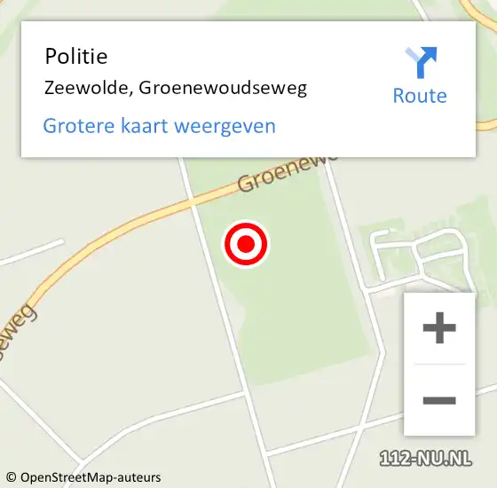 Locatie op kaart van de 112 melding: Politie Zeewolde, Groenewoudseweg op 28 augustus 2022 10:43
