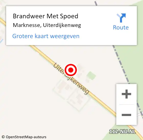 Locatie op kaart van de 112 melding: Brandweer Met Spoed Naar Marknesse, Uiterdijkenweg op 28 augustus 2022 11:43