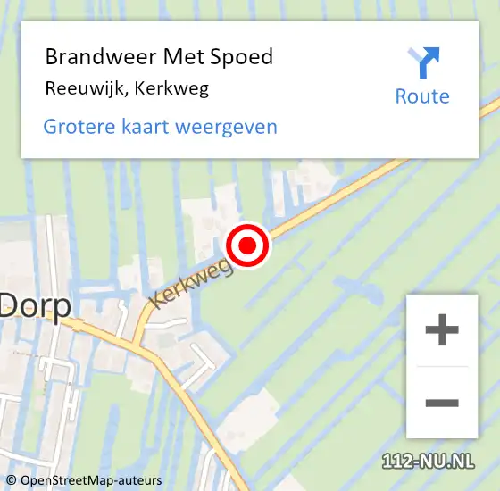 Locatie op kaart van de 112 melding: Brandweer Met Spoed Naar Reeuwijk, Kerkweg op 28 augustus 2022 12:06