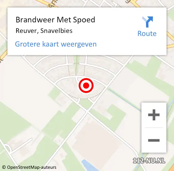 Locatie op kaart van de 112 melding: Brandweer Met Spoed Naar Reuver, Snavelbies op 28 augustus 2022 12:34