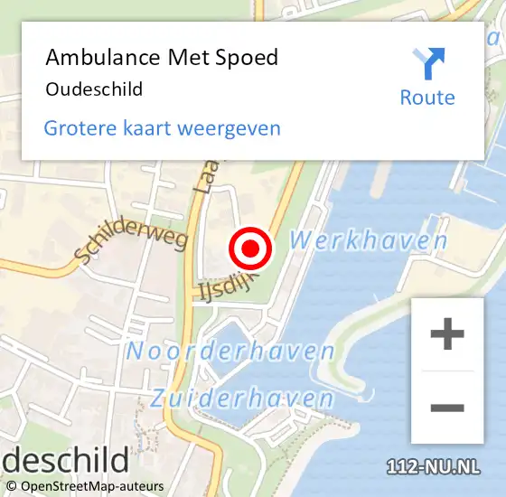 Locatie op kaart van de 112 melding: Ambulance Met Spoed Naar Oudeschild op 28 augustus 2022 12:52