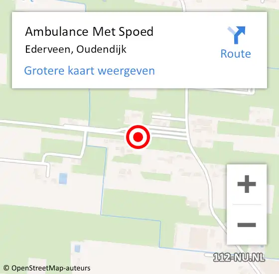 Locatie op kaart van de 112 melding: Ambulance Met Spoed Naar Ederveen, Oudendijk op 28 augustus 2022 13:07