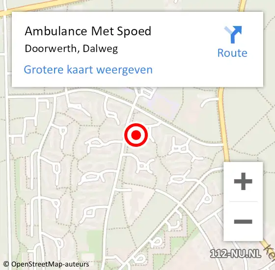 Locatie op kaart van de 112 melding: Ambulance Met Spoed Naar Doorwerth, Dalweg op 28 augustus 2022 14:15