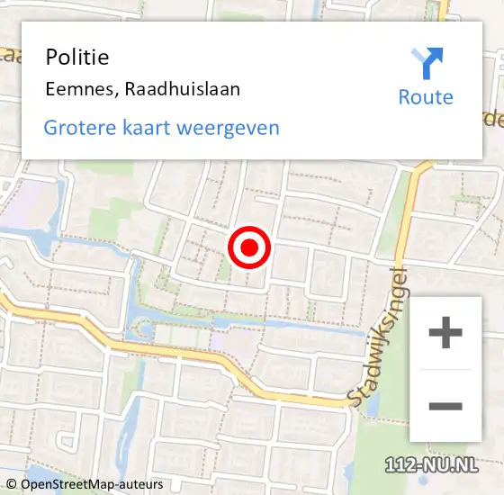 Locatie op kaart van de 112 melding: Politie Eemnes, Raadhuislaan op 28 augustus 2022 14:42