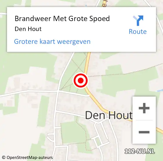 Locatie op kaart van de 112 melding: Brandweer Met Grote Spoed Naar Den Hout op 27 juli 2014 23:48