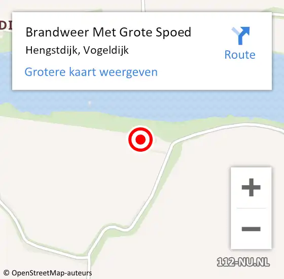 Locatie op kaart van de 112 melding: Brandweer Met Grote Spoed Naar Hengstdijk, Vogeldijk op 28 augustus 2022 15:00