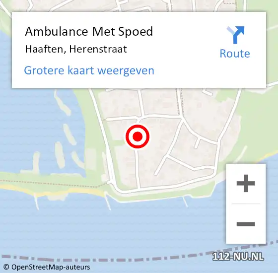 Locatie op kaart van de 112 melding: Ambulance Met Spoed Naar Haaften, Herenstraat op 28 augustus 2022 15:03