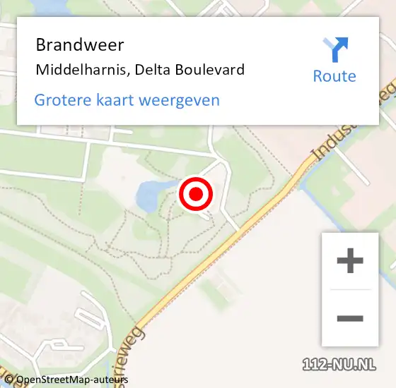 Locatie op kaart van de 112 melding: Brandweer Middelharnis, Delta Boulevard op 28 augustus 2022 15:04