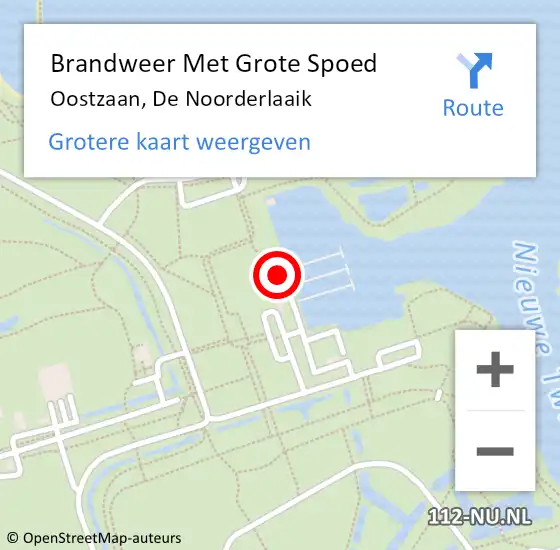 Locatie op kaart van de 112 melding: Brandweer Met Grote Spoed Naar Oostzaan, De Noorderlaaik op 28 augustus 2022 15:33