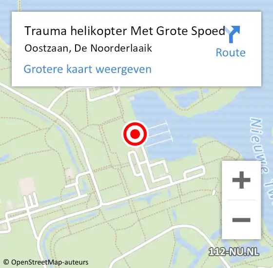 Locatie op kaart van de 112 melding: Trauma helikopter Met Grote Spoed Naar Oostzaan, De Noorderlaaik op 28 augustus 2022 15:33