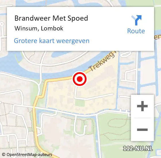 Locatie op kaart van de 112 melding: Brandweer Met Spoed Naar Winsum, Lombok op 28 augustus 2022 16:00