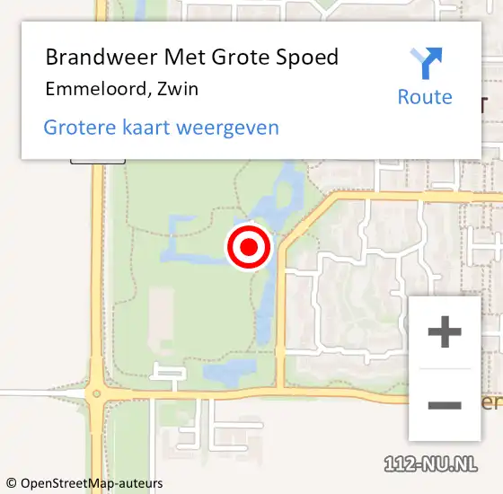 Locatie op kaart van de 112 melding: Brandweer Met Grote Spoed Naar Emmeloord, Zwin op 28 augustus 2022 16:16