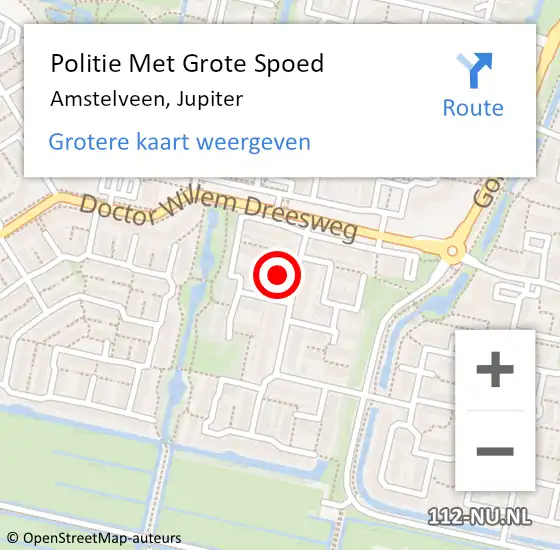 Locatie op kaart van de 112 melding: Politie Met Grote Spoed Naar Amstelveen, Jupiter op 28 augustus 2022 18:27