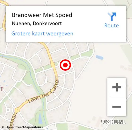 Locatie op kaart van de 112 melding: Brandweer Met Spoed Naar Nuenen, Donkervoort op 28 augustus 2022 19:01