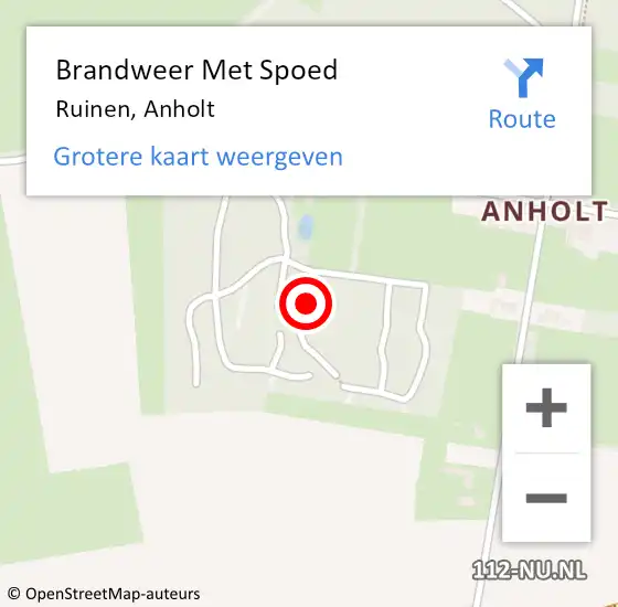 Locatie op kaart van de 112 melding: Brandweer Met Spoed Naar Ruinen, Anholt op 28 augustus 2022 19:04