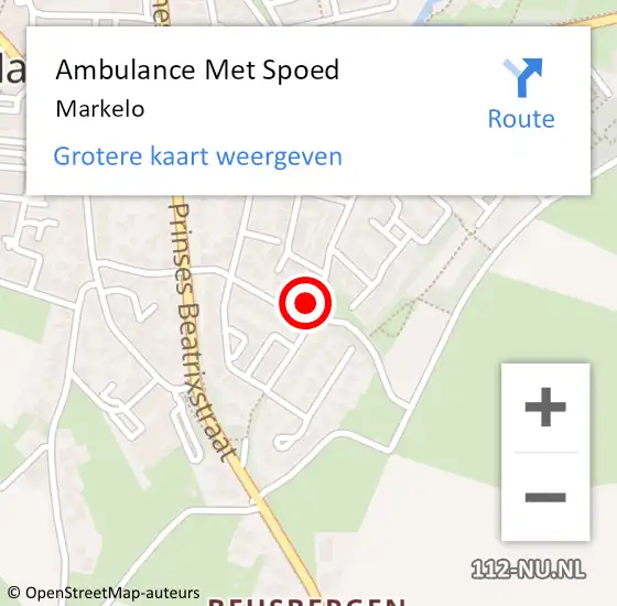 Locatie op kaart van de 112 melding: Ambulance Met Spoed Naar Markelo op 28 augustus 2022 19:12