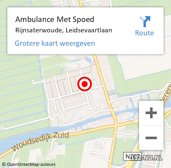 Locatie op kaart van de 112 melding: Ambulance Met Spoed Naar Rijnsaterwoude, Leidsevaartlaan op 28 augustus 2022 19:59