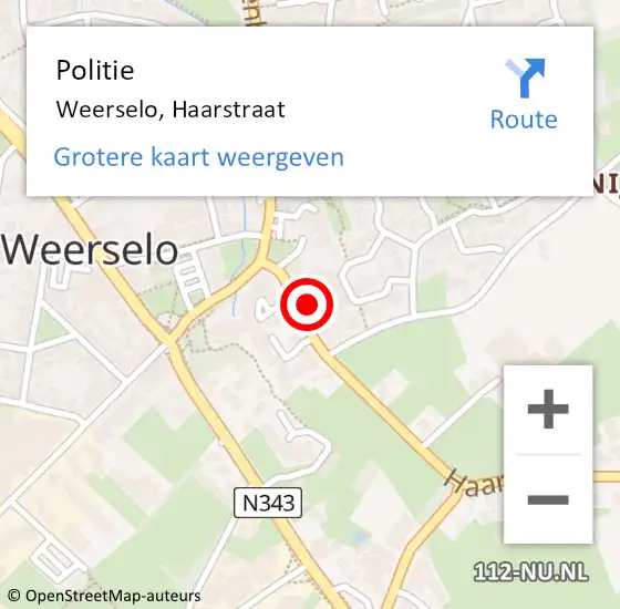 Locatie op kaart van de 112 melding: Politie Weerselo, Haarstraat op 28 augustus 2022 20:53