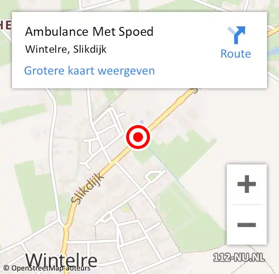 Locatie op kaart van de 112 melding: Ambulance Met Spoed Naar Wintelre, Slikdijk op 28 juli 2014 01:29
