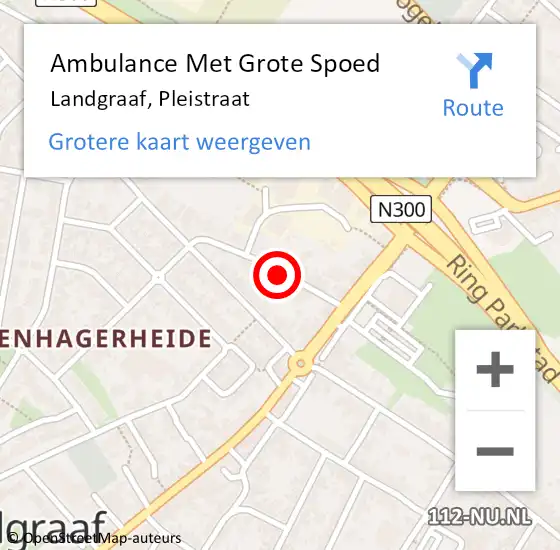 Locatie op kaart van de 112 melding: Ambulance Met Grote Spoed Naar Landgraaf, Pleistraat op 28 juli 2014 01:30