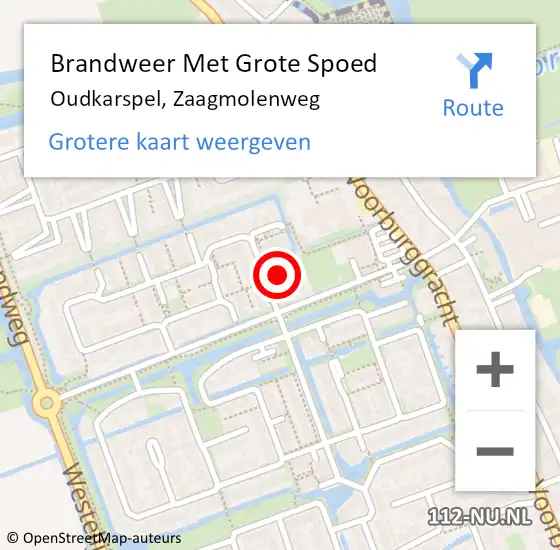 Locatie op kaart van de 112 melding: Brandweer Met Grote Spoed Naar Oudkarspel, Zaagmolenweg op 29 augustus 2022 00:10