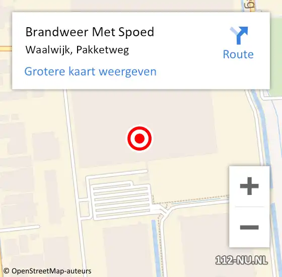 Locatie op kaart van de 112 melding: Brandweer Met Spoed Naar Waalwijk, Pakketweg op 29 augustus 2022 00:16