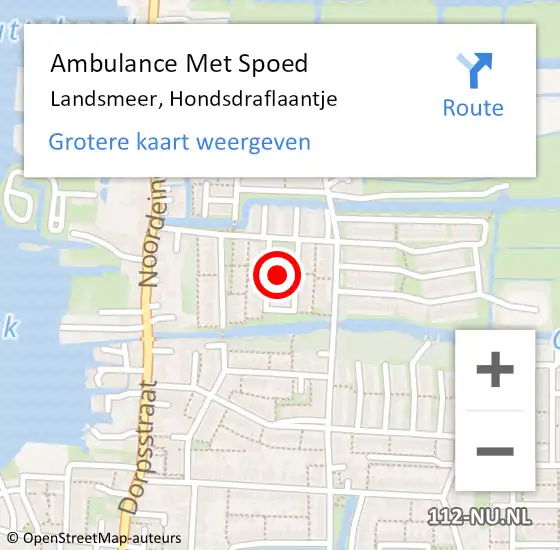 Locatie op kaart van de 112 melding: Ambulance Met Spoed Naar Landsmeer, Hondsdraflaantje op 29 augustus 2022 00:20