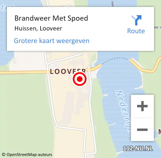 Locatie op kaart van de 112 melding: Brandweer Met Spoed Naar Huissen, Looveer op 29 augustus 2022 01:47
