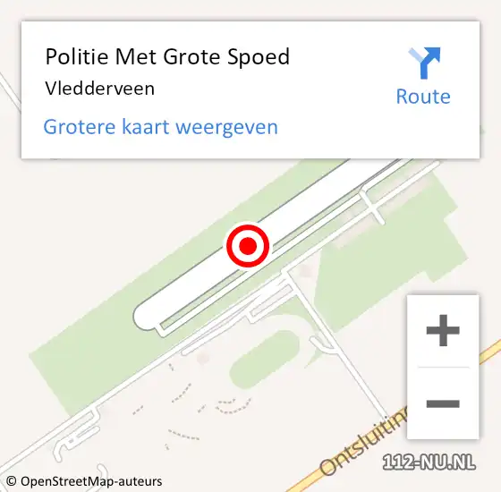 Locatie op kaart van de 112 melding: Politie Met Grote Spoed Naar Vledderveen op 29 augustus 2022 02:10